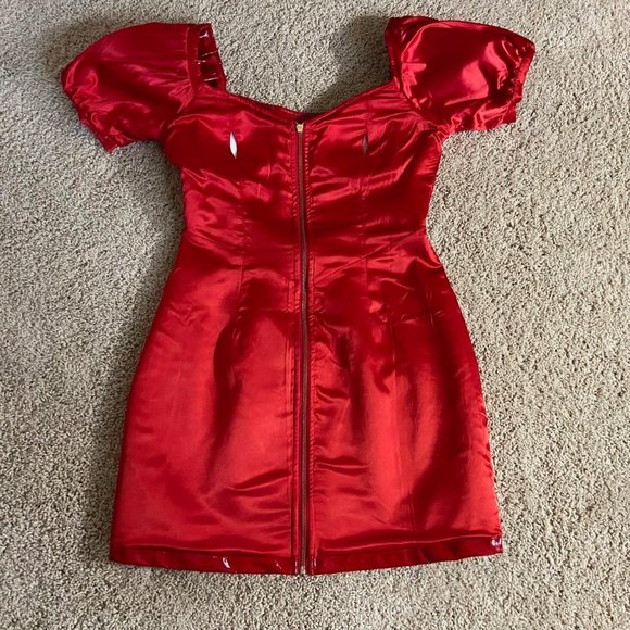Fashion Brand Company Red Vinyl Dress NWOT - Picture 5 of 8